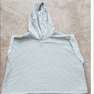 a cropped sleeveless hoodie